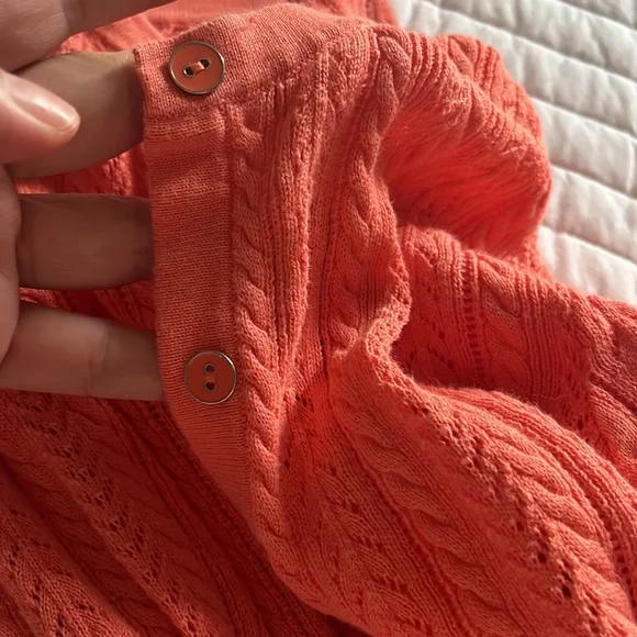 Brooks Brothers, orange cardigan, size small - Picture 8 of 8